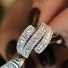 Load image into Gallery viewer, LUOWEND 18K White Gold Real Natural Diamond Ring for Women
