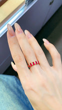 Load image into Gallery viewer, LUOWEND 18K Yellow Gold Real Natural Ruby Ring for Women