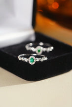 Load image into Gallery viewer, LUOWEND 18K White Gold Natural Green Diamond Ring for Women