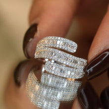 Load image into Gallery viewer, LUOWEND 18K White Gold Real Natural Diamond Ring for Women