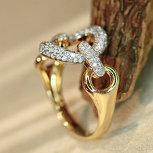 Load image into Gallery viewer, LUOWEND 18K Yellow Gold Fine Jewelry Real Natural Diamond Ring for Women