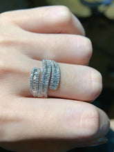 Load image into Gallery viewer, LUOWEND 18K White Gold Real Natural Diamond Ring for Women