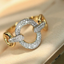 Load image into Gallery viewer, LUOWEND 18K Yellow Gold Fine Jewelry Real Natural Diamond Ring for Women
