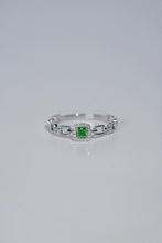 Load image into Gallery viewer, LUOWEND 18K White Gold Natural Green Diamond Ring for Women