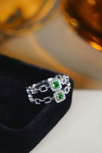 Load image into Gallery viewer, LUOWEND 18K White Gold Natural Green Diamond Ring for Women
