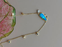 Load image into Gallery viewer, LUOWEND 18K Yellow Gold Natural Crystal Opal Necklace for Women