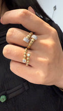 Load image into Gallery viewer, LUOWEND 18K Yellow Gold Fine Jewelry Real Natural Diamond Ring for Women