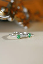 Load image into Gallery viewer, LUOWEND 18K White Gold Natural Green Diamond Ring for Women