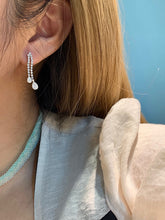Load image into Gallery viewer, LUOWEND 18K White Gold Real Natural Diamond Drop Earrings for Women