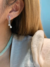 Load image into Gallery viewer, LUOWEND 18K White Gold Real Natural Diamond Drop Earrings for Women