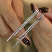 Load image into Gallery viewer, LUOWEND 18K White Gold Real Natural Diamond Earrings for Women