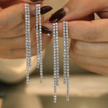 Load image into Gallery viewer, LUOWEND 18K White Gold Real Natural Diamond Earrings for Women