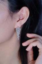 Load image into Gallery viewer, LUOWEND 18K White Gold Real Natural Diamond Drop Earrings for Women