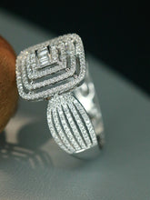 Load image into Gallery viewer, LUOWEND 18K White Gold Fine Jewelry Real Natural Diamond Ring for Women