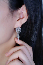 Load image into Gallery viewer, LUOWEND 18K White Gold Real Natural Diamond Drop Earrings for Women