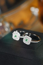 Load image into Gallery viewer, LUOWEND 18k White Gold Real Natural Green Diamond Ring for Women