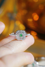 Load image into Gallery viewer, LUOWEND 18k White Gold Real Natural Green Diamond Ring for Women