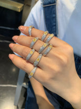 Load image into Gallery viewer, LUOWEND 18K White Gold Real Natural Yellow Diamond Ring for Women