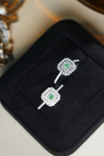 Load image into Gallery viewer, LUOWEND 18k White Gold Real Natural Green Diamond Ring for Women
