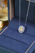 Load image into Gallery viewer, LUOWEND 18K White Gold Natural Yellow Diamond Necklace for Women