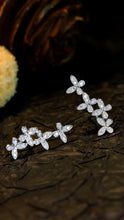 Load image into Gallery viewer, LUOWEND 18K White Gold Real Natural Diamond Earrings for Women