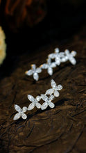 Load image into Gallery viewer, LUOWEND 18K White Gold Real Natural Diamond Earrings for Women