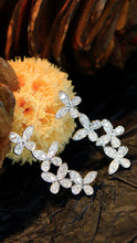 Load image into Gallery viewer, LUOWEND 18K White Gold Real Natural Diamond Earrings for Women