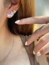 Load image into Gallery viewer, LUOWEND 18K White Gold Real Natural Diamond Earrings for Women
