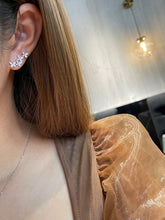 Load image into Gallery viewer, LUOWEND 18K White Gold Real Natural Diamond Earrings for Women