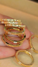 Load image into Gallery viewer, LUOWEND 18K Yellow Gold Real Natural Diamond Ring for Women