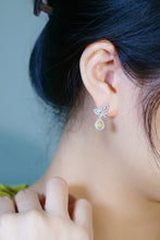 Load image into Gallery viewer, LUOWEND 18K White Gold Natural Yellow Diamond Stud Earrings for Women
