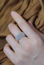 Load image into Gallery viewer, LUOWEND 18K White and Rose Gold Real Natural Diamond Ring for Women