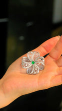 Load image into Gallery viewer, LUOWEND 18K White Gold Natural Emerald Pendant for Women