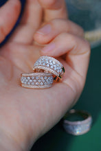 Load image into Gallery viewer, LUOWEND 18K White and Rose Gold Real Natural Diamond Ring for Women