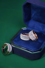 Load image into Gallery viewer, LUOWEND 18K White and Rose Gold Real Natural Diamond Ring for Women