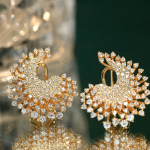 Load image into Gallery viewer, LUOWEND 18K Yellow Diamond Real Natural Diamond Earrings for Women