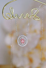 Load image into Gallery viewer, LUOWEND 18K White Gold Natural Pink Diamond Necklace for Women