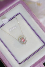 Load image into Gallery viewer, LUOWEND 18K White Gold Natural Pink Diamond Necklace for Women