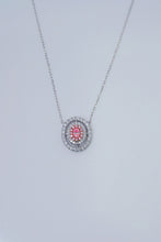Load image into Gallery viewer, LUOWEND 18K White Gold Natural Pink Diamond Necklace for Women