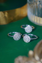 Load image into Gallery viewer, LUOWEND 18K White Gold Real Natural Diamond Ring for Women