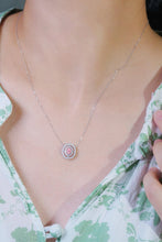 Load image into Gallery viewer, LUOWEND 18K White Gold Natural Pink Diamond Necklace for Women