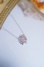 Load image into Gallery viewer, LUOWEND 18K White Gold Natural Pink Diamond Necklace for Women