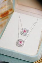 Load image into Gallery viewer, LUOWEND 18K White Gold Natural Pink Diamond Necklace for Women