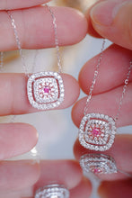 Load image into Gallery viewer, LUOWEND 18K White Gold Natural Pink Diamond Necklace for Women