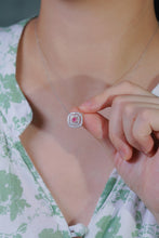 Load image into Gallery viewer, LUOWEND 18K White Gold Natural Pink Diamond Necklace for Women