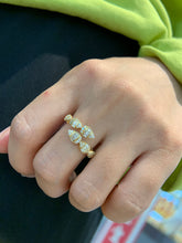 Load image into Gallery viewer, LUOWEND 18K White/Yellow Gold Fine Jewelry Real Natural Diamond Ring for Women