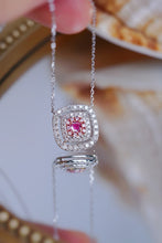 Load image into Gallery viewer, LUOWEND 18K White Gold Natural Pink Diamond Necklace for Women