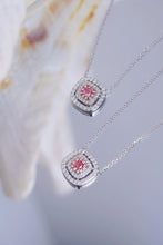 Load image into Gallery viewer, LUOWEND 18K White Gold Natural Pink Diamond Necklace for Women