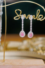 Load image into Gallery viewer, LUOWEND 18K White Gold Natural Pink Diamond Earrings for Women