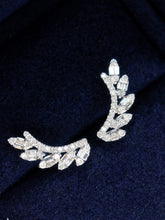 Load image into Gallery viewer, LUOWEND 18K White Gold Real Natural Diamond Earrings for Women